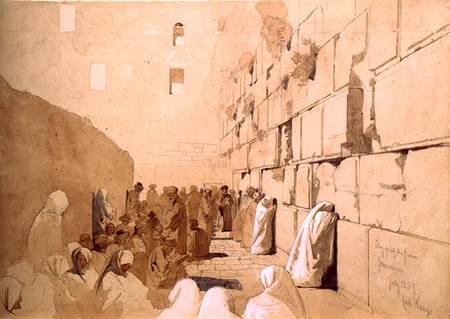 'Am Klageplatz der Juden', Wailing Wall at Jerusalem van Carl Haag