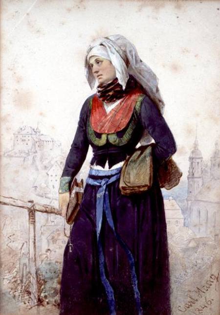A Nun in Bavaria van Carl Haag
