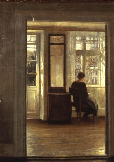 A Lady in an Interior van Carl Holsoe