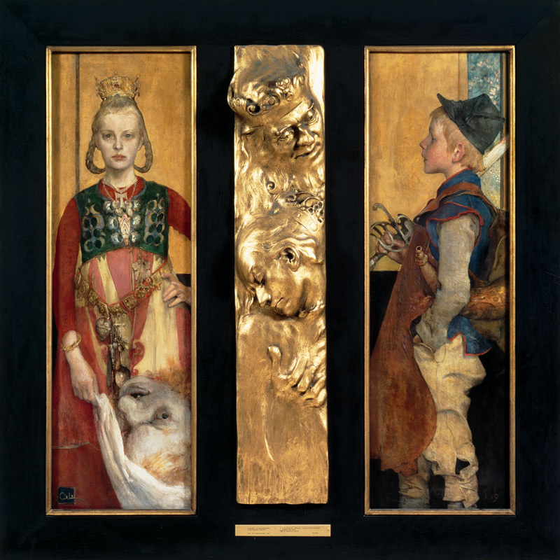 A Swedish Fairytale diptych with relief panel and frame. 1897 van Carl Larsson