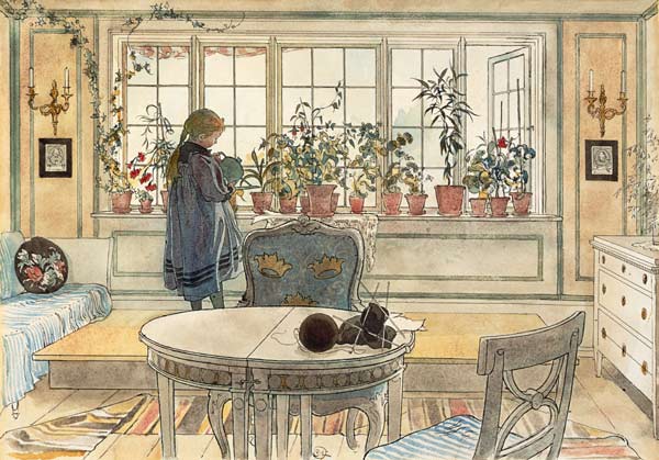 Flowers on the Windowsill, from 'A Home' series van Carl Larsson