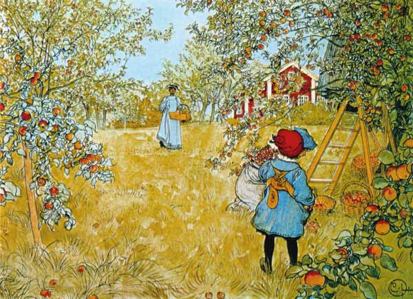 Apfelernte van Carl Larsson