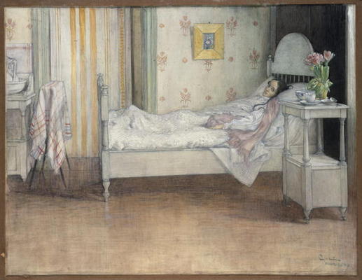 Convalescence, c.1899 (w/c on paper) van Carl Larsson