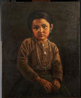 Indian child (oil on canvas mounted on panel)