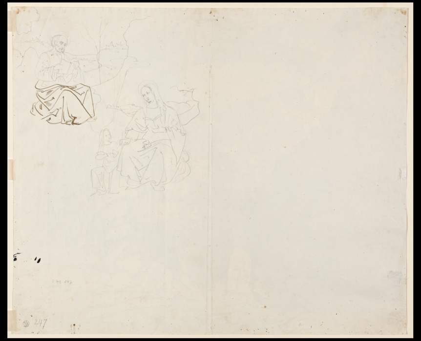 Studien nach Fresken, der Heilige Hieronymus und der Evangelist Matthäus mit dem Engel van Carl Philipp Fohr