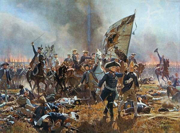 Frederik de Grote bij de Slag van Zorndorf van Carl Röchling