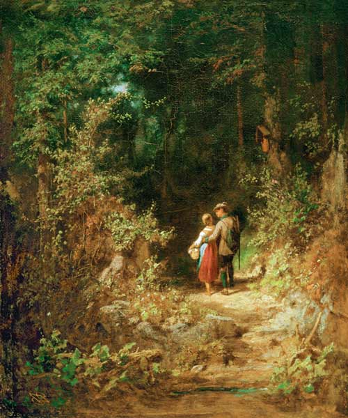C.Spitzweg / Pair of Lovers.../ c.1860 van Carl Spitzweg