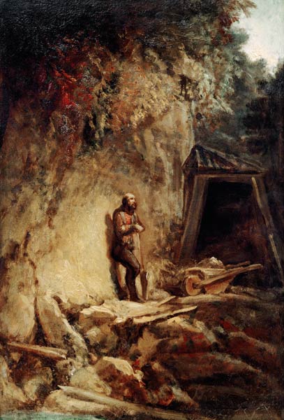 C.Spitzweg / The Miner / Paint./ 1849/54 van Carl Spitzweg