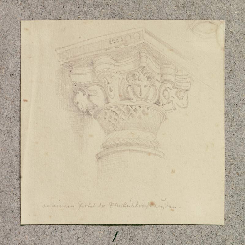 Kapitell an einem Portal von S. Marco in Venedig van Carl Theodor Reiffenstein