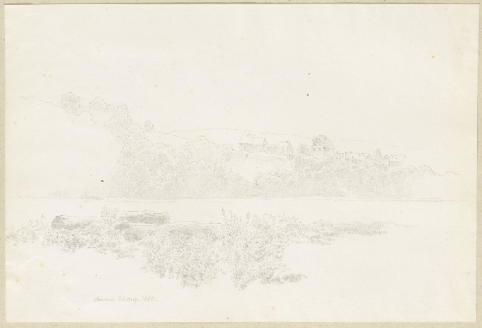 Blick über die Lahn auf Nassau van Carl Theodor Reiffenstein