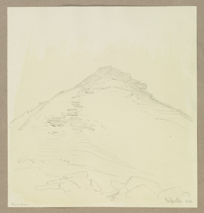 Die Schneekoppe im Riesengebirge van Carl Theodor Reiffenstein