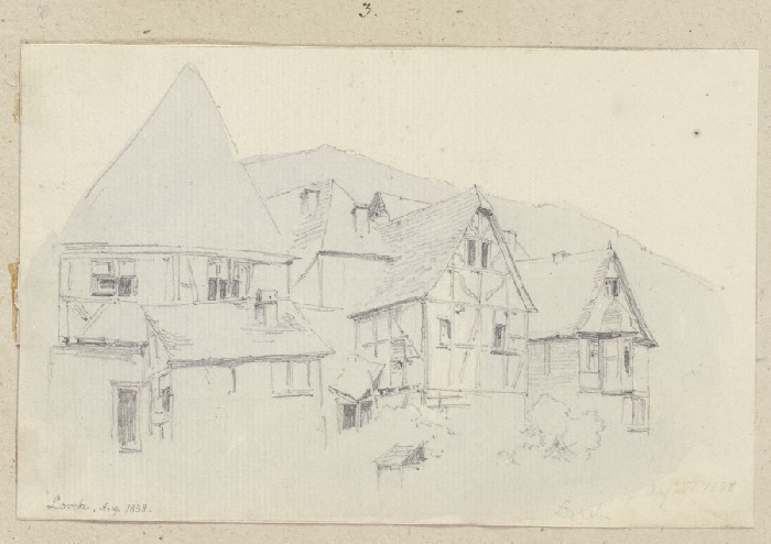 Row of houses in Lorch van Carl Theodor Reiffenstein