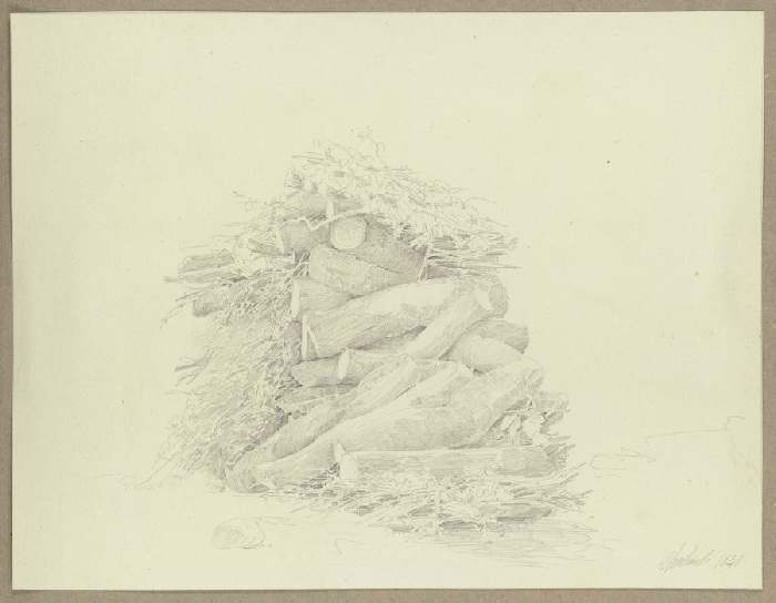 Stack of wood van Carl Theodor Reiffenstein