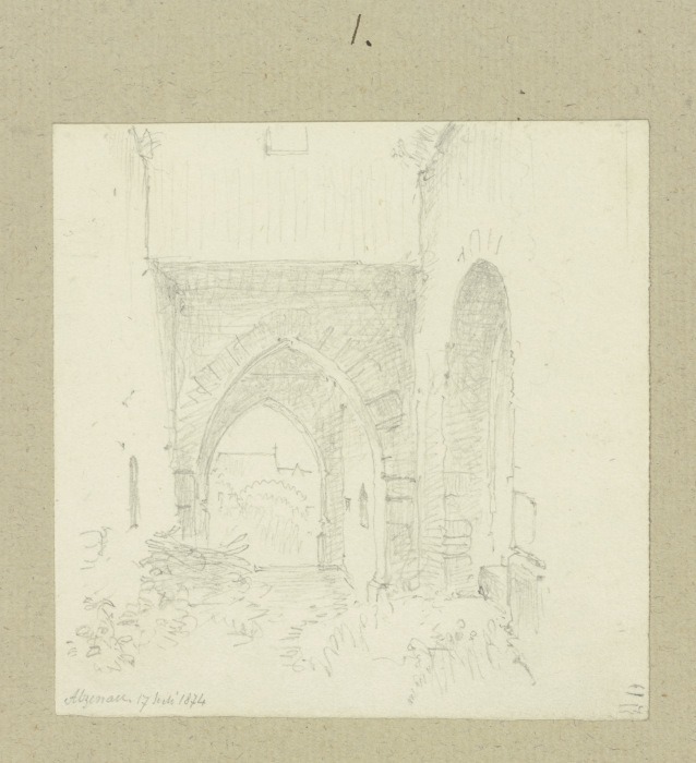 Archway in Alzenau van Carl Theodor Reiffenstein