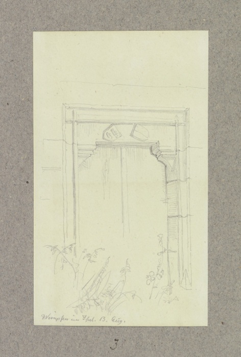 Tür mit zwei Wappen im Sturz, in Wimpfen van Carl Theodor Reiffenstein