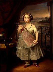 Bildnis einer sächsischen Prinzessin mit ihrer Puppe van Carl Vogel von Vogelstein