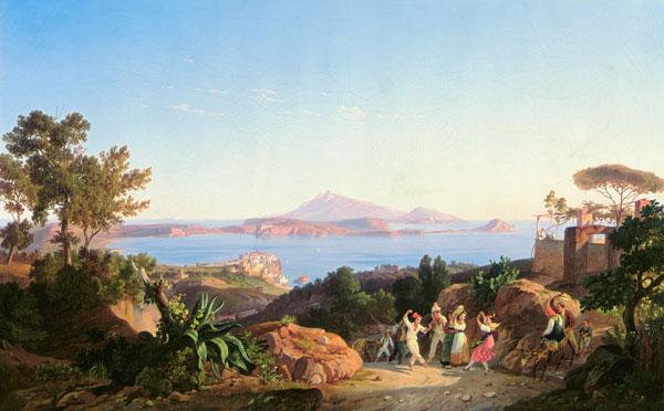 View of the Gulf of Pozzuoli with Mount Solfatara, c.1830 (oil on canvas)