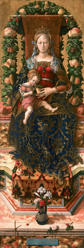 The Madonna of the Little Candle (Madonna della Candeletta) central panel of the triptych depicting  van Carlo Crivelli