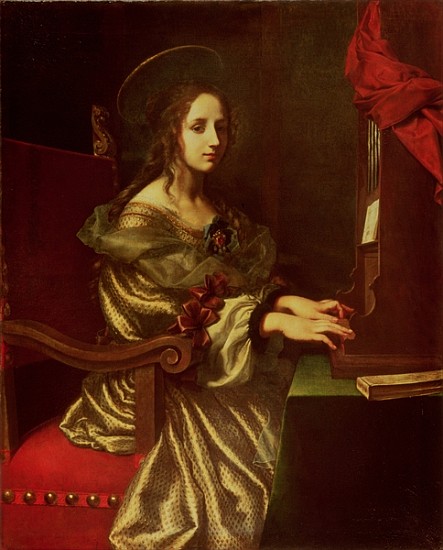 St. Cecilia (patron of musicians) van Carlo Dolci