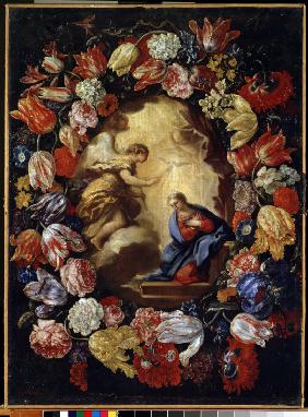 The Annunciation with flowers