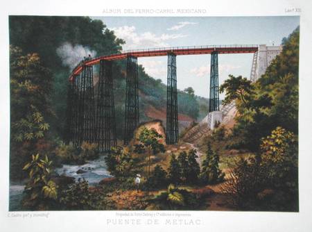 Railway Bridge at Metlac, from 'Album of the Mexican Railway' by Antonio Garcia Cubas van Casimior Castro