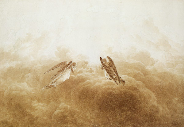 Engel in Anbetung van Caspar David Friedrich