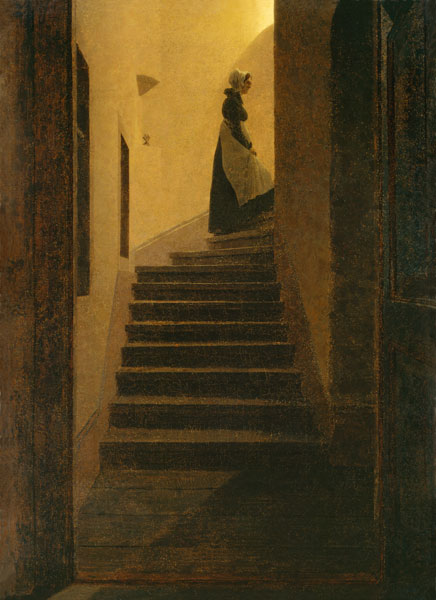 Caroline auf der Treppe van Caspar David Friedrich