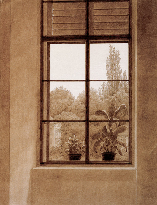 Window w.view o.park van Caspar David Friedrich