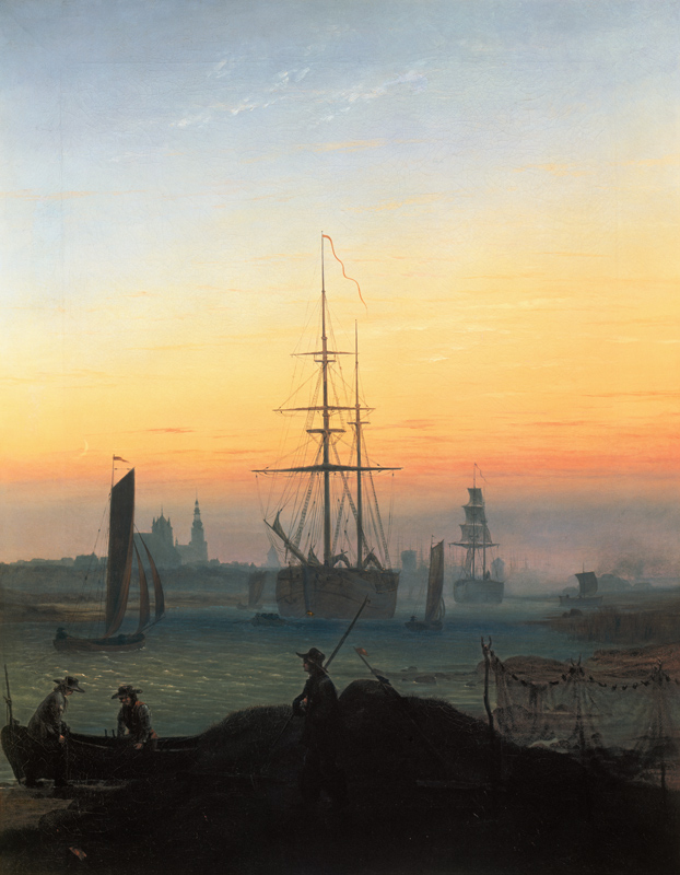 Hafen von Greifswald. van Caspar David Friedrich
