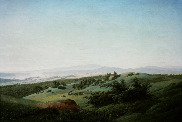Landscape with lake van Caspar David Friedrich