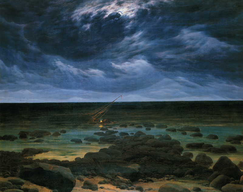 Meeresküste bei Mondschein van Caspar David Friedrich