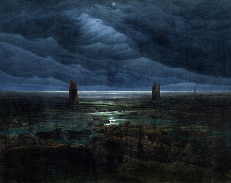 Sea Shore in Moonlight van Caspar David Friedrich
