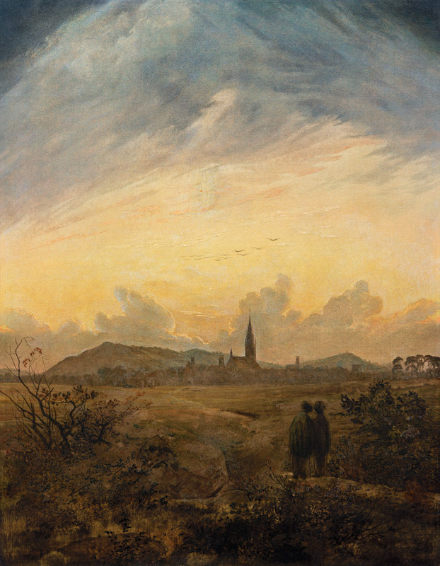 Neubrandenburg im Morgennebel van Caspar David Friedrich