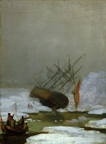 Ship in the Polar Sea van Caspar David Friedrich