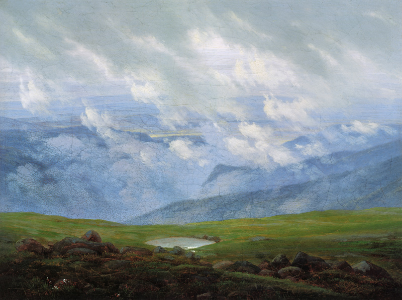 Ziehende Wolken van Caspar David Friedrich