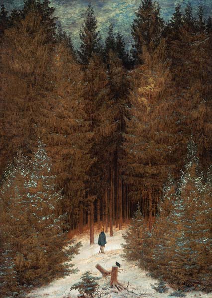 Der Chasseur im Walde van Caspar David Friedrich