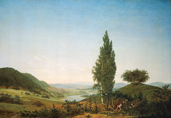 Der Sommer (Landschaft mit Liebespaar) van Caspar David Friedrich