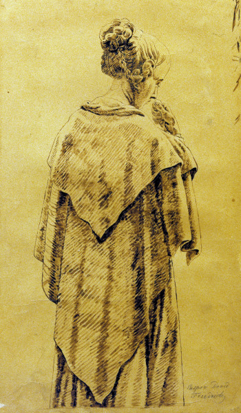 Woman in a shawl van Caspar David Friedrich