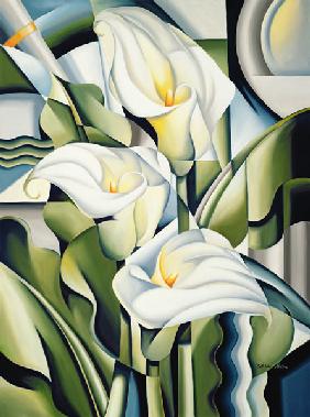 Cubist lilies, 2002 (oil on canvas) 