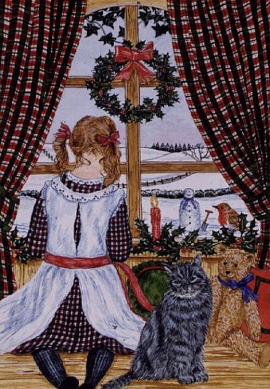 Christmas morning at the window (w/c)  van Catherine  Bradbury