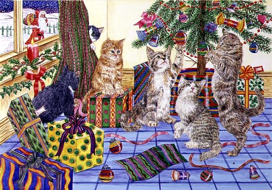 The Cats'' Christmas (w/c on paper)  van Catherine  Bradbury