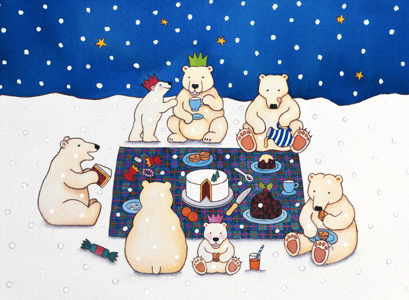 Polar Bear Picnic, 1997 (w/c on paper)  van Cathy  Baxter