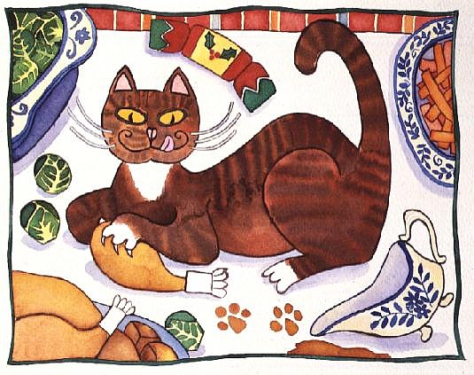 Christmas Cat and the Turkey  van Cathy  Baxter