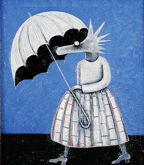 La Parapluie (oil on board)  van Celia  Washington