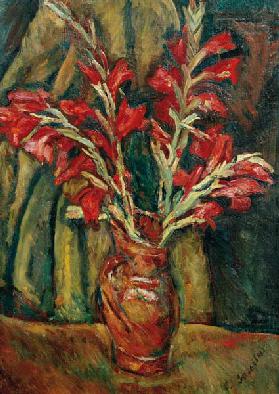 Red Galdioli in a Vase