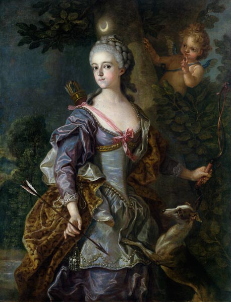 Luise Henriette Wilhelmine von Anhalt-Dessau (1750-1811) as Diana van Charles Amédée Philippe van Loo