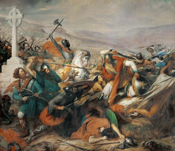 The Battle of Poitiers, 25th October 732 van Charles Auguste Steuben