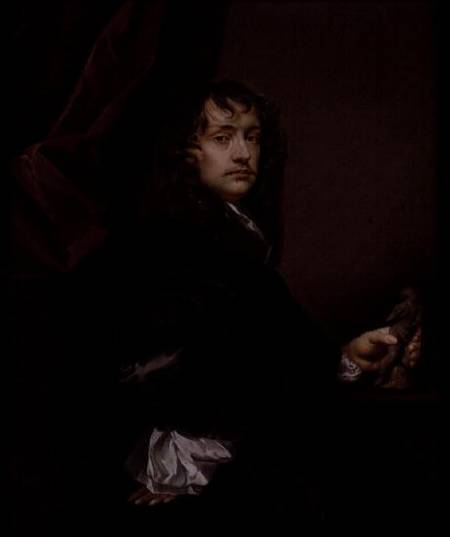 Portrait of Sir Peter Lely (1618-80) van Charles Beale