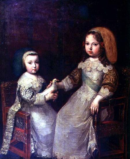 King Louis XIV (1638-1715) as a child with Philippe I van Charles Beaubrun