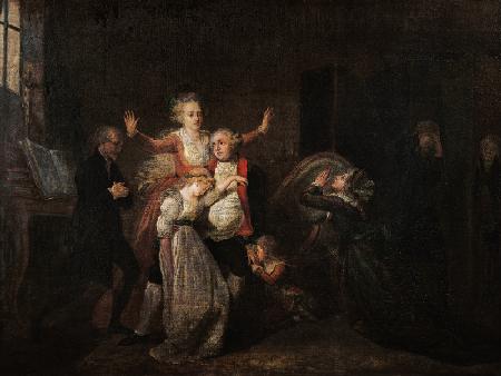 Louis XVI (1754-93) Bidding Farewell to his Family at the Temple